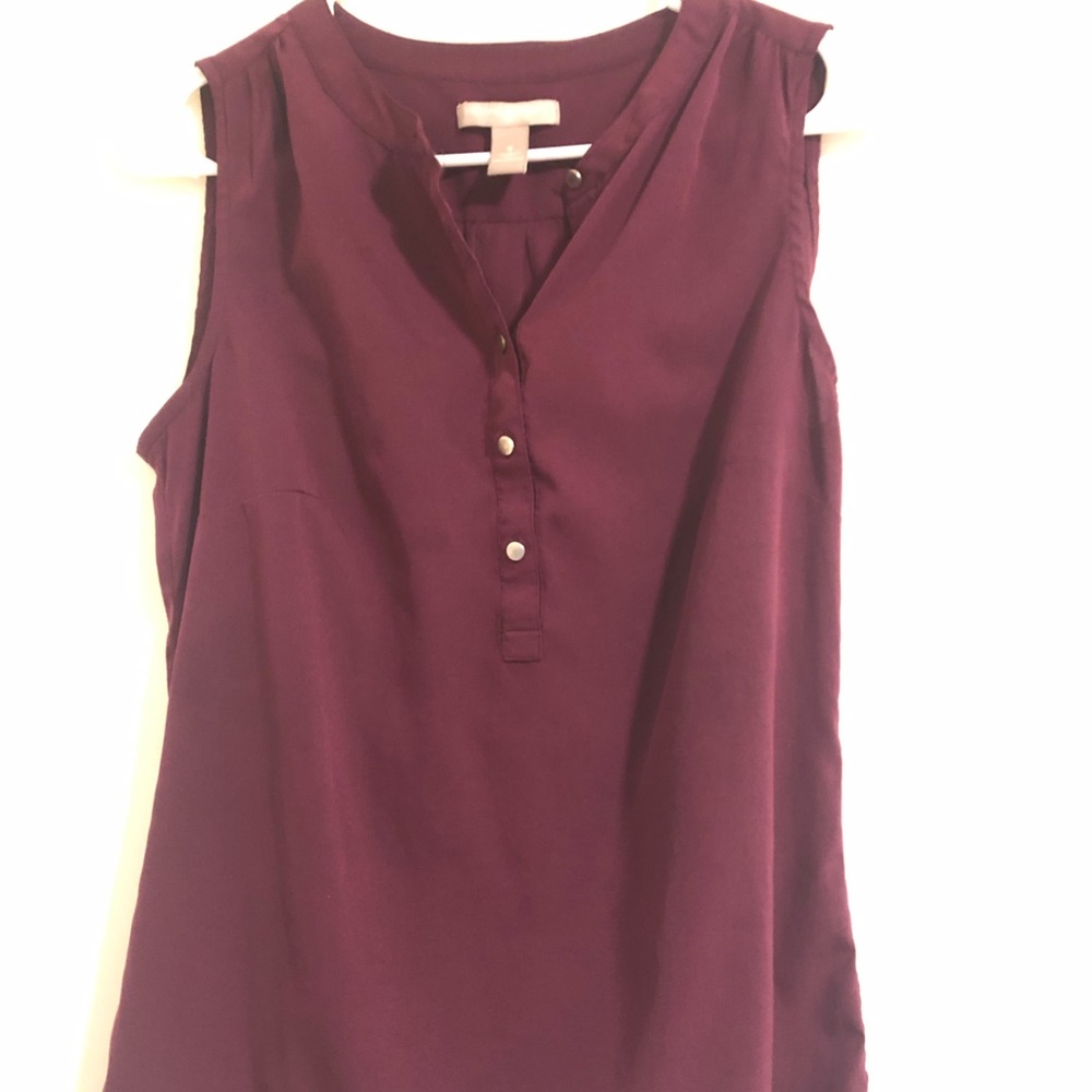 Banana Republic Purple Sleeveless Blouse